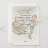 Vintage Winter Sleigh Ride with Christmas Tree シーズンカード (裏面)