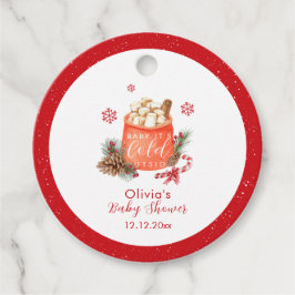 Vintage Winter Snowflake Festive Smore Baby Shower フェイバータグ