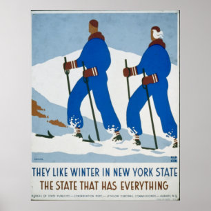 Vintage Winter Sport in New York ポスター