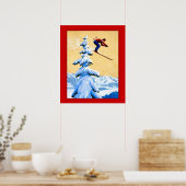 Vintage winter sports poster ポスター (キッチン)