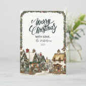 Vintage Winter Village Christmas シーズンカード (スタンド正面)