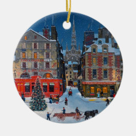   Vintage Winter Village Christmas Ornament セラミックオーナメント