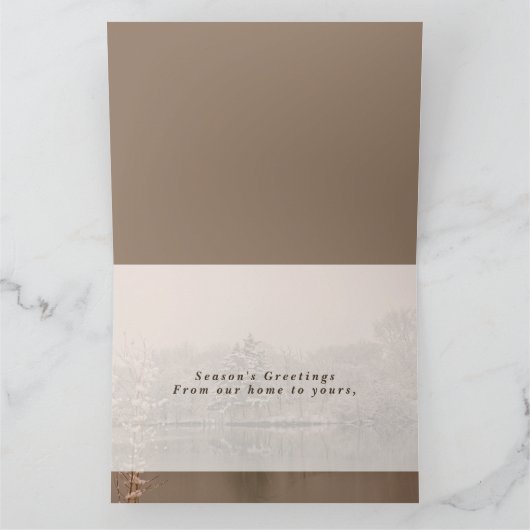 Vintage Winter Wonderland Personalized Holiday カード (内部)