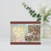 Vintage Wisconsin Map ポストカード (スタンド正面)