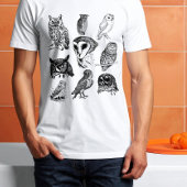 Vintage Wise Owls Doodle Collection Tシャツ