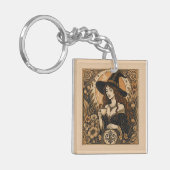 Vintage Witch Tea Time キーホルダー (正面左)