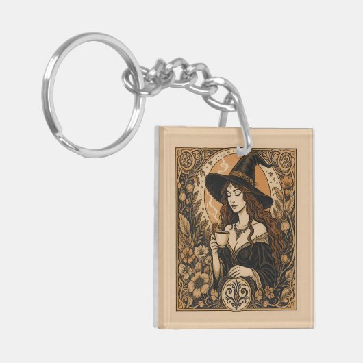 Vintage Witch Tea Time キーホルダー (正面左)