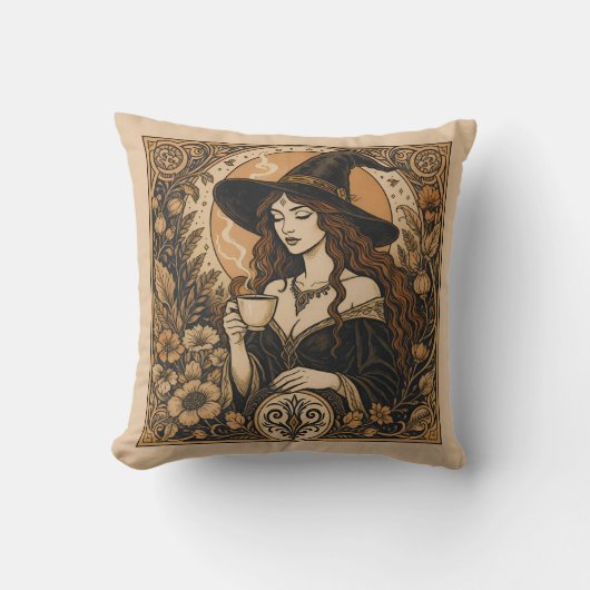 Vintage Witch Tea Time クッション (正面)