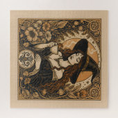 Vintage Witch Tea Time ジグソーパズル (横)