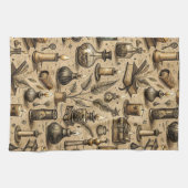 Vintage Witchcraft Books & Candles Pattern キッチンタオル (横)