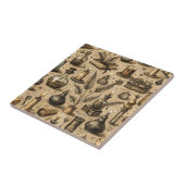 Vintage Witchcraft Books & Candles Pattern タイル (側面)