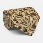 Vintage Witchcraft Books & Candles Pattern ネクタイ (ロール)