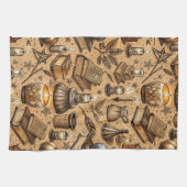 Vintage Witchcraft Books & Candles Pattern (2) キッチンタオル (横)