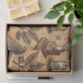 Vintage Witchcraft Books & Candles Pattern (2) 薄葉紙 (ギフト)