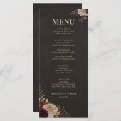 Vintage Witchy Floral Wedding Menu Card メニュー (正面/裏面)