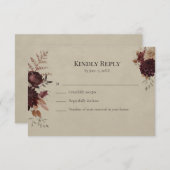 Vintage Witchy Floral Wedding RSVP Card (正面/裏面)