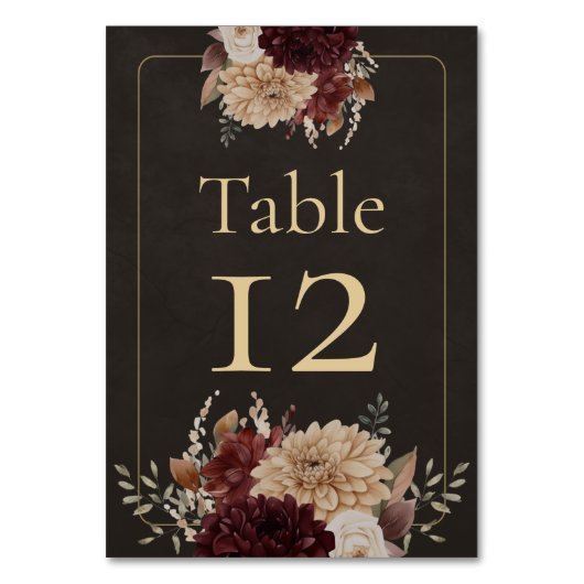 Vintage Witchy Floral Wedding Table Number テーブルナンバー (正面)