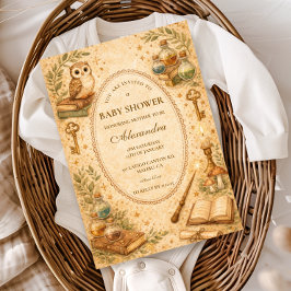 Vintage Wizard Magic Baby Shower 招待状