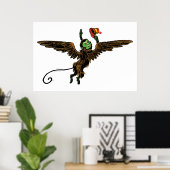 Vintage Wizard of Oz, Evil Flying Monkey ポスター (ホームオフィス)