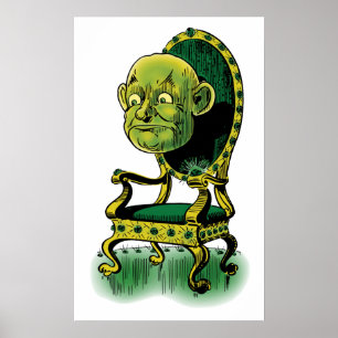 Vintage Wizard of Oz, Grumpy Wizard Emerald Throne ポスター