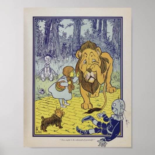 Vintage Wizard of Oz Illustration ポスター (正面)