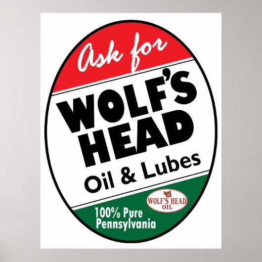 Vintage Wolfs Head sign ポスター (正面)