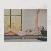 Vintage woman 1957 weight loss ad ポストカード (正面)