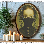 Vintage Woman, Flower Crown & Mask EQ7L Decoupage 薄葉紙