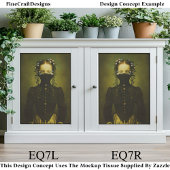 Vintage Woman, Flower Crown & Mask EQ7L Decoupage 薄葉紙