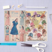 Vintage Women's Fashion Hats & Dresses 薄葉紙 (クラフト)