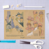 Vintage Women's French Fashion Hats Dresses 薄葉紙 (クラフト)