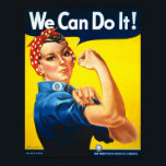 Vintage Womens Rights Ad ポスター<br><div class="desc">Vintage American propaganda womens rights and WWII Rosie the Riveter</div>