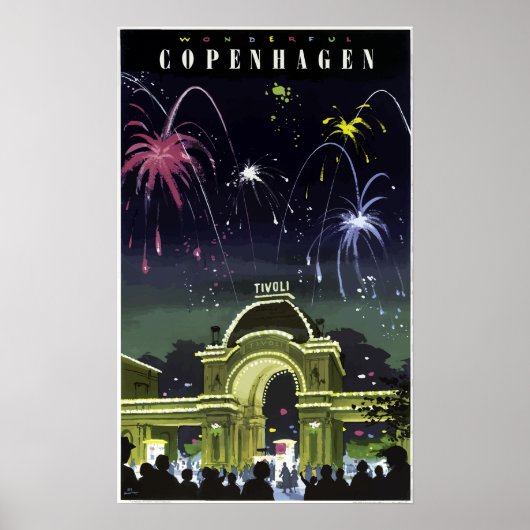 Vintage Wonderful Copenhagen Travel ポスター (正面)
