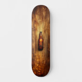 Vintage wooden skateboard with beer スケートボード (正面)