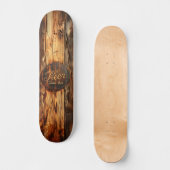 Vintage wooden skateboard with beer sign スケートボード (正面)