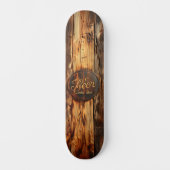 Vintage wooden skateboard with beer sign スケートボード (正面)