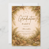 Vintage Woodland Autumn Graduation Party 招待状 (正面)