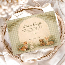 Vintage Woodland Baby Animals Diapper Raffle