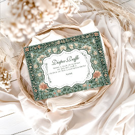 Vintage Woodland Bunny Floral Baby Diapper Raffle  エンクロージャーカード