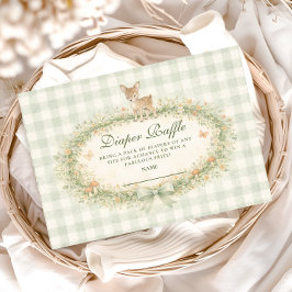 Vintage Woodland Deer Diapper Raffle エンクロージャーカード