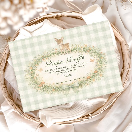 Vintage Woodland Deer Diapper Raffle エンクロージャーカード