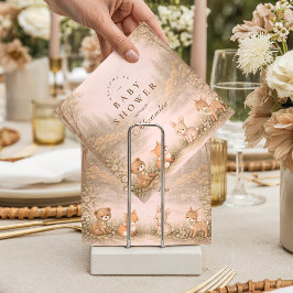 Vintage Woodland Forest Animals Baby Shower スタンダードカクテルナプキン