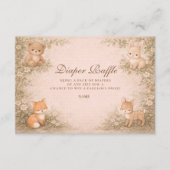 Vintage Woodland Forest Animals Diapper Raffle エンクロージャーカード (正面)