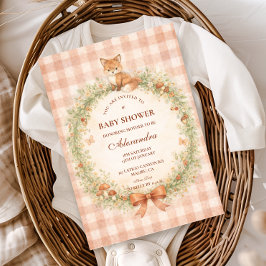 Vintage Woodland Fox Baby Shower 招待状