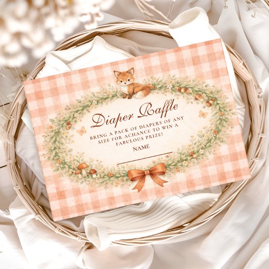 Vintage Woodland Fox Diapper Raffle エンクロージャーカード