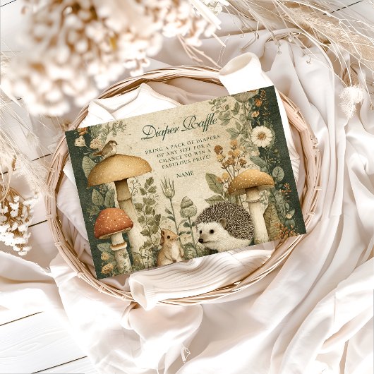 Vintage Woodland Mushroom Diapper Raffle  エンクロージャーカード