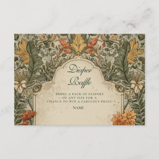 Vintage Woodland Mushroom Diapper Raffle  エンクロージャーカード (正面)