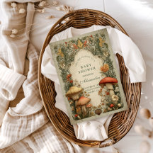 Vintage Woodland Mushroom Floral Baby Shower