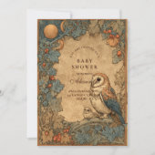 Vintage Woodland Owl Baby Shower 招待状 (正面)