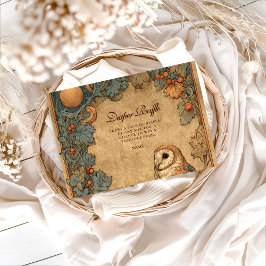 Vintage Woodland Owl Diapper Raffle エンクロージャーカード